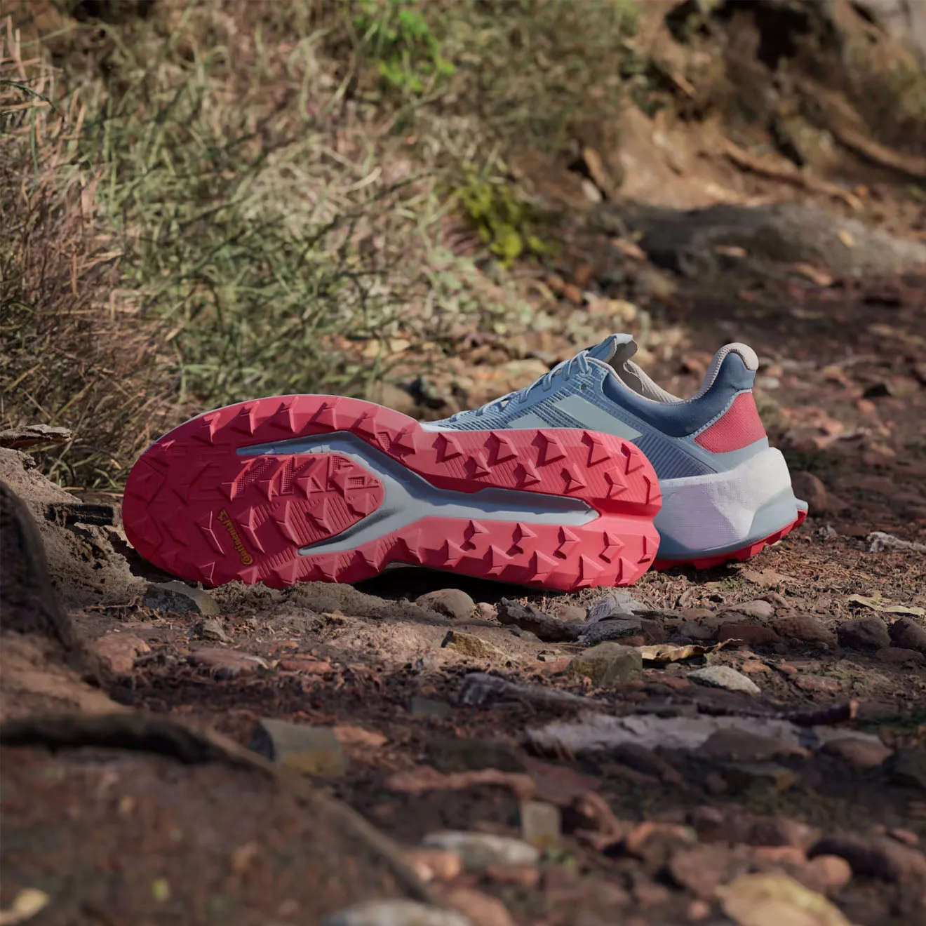 Adidas Terrex Soulstride Ultra Trail Running Shoes Magic Grey / Linen Green / Pure Ruby