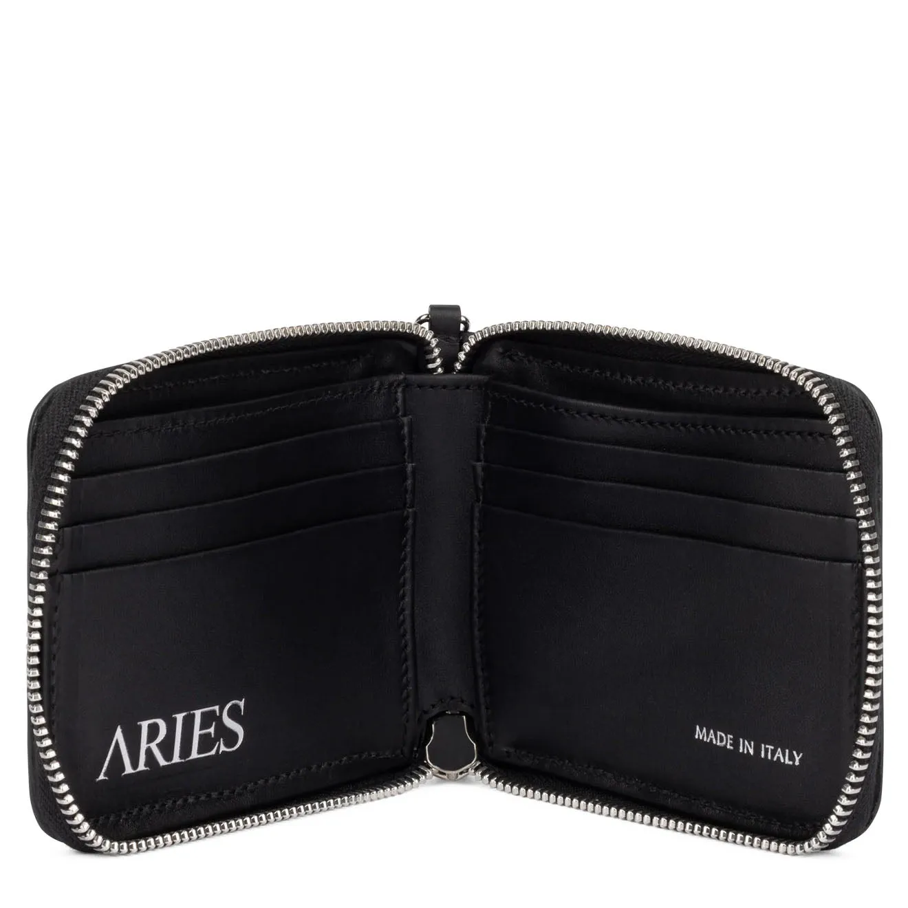 Aries Croc Studded Bobby Wallet Black