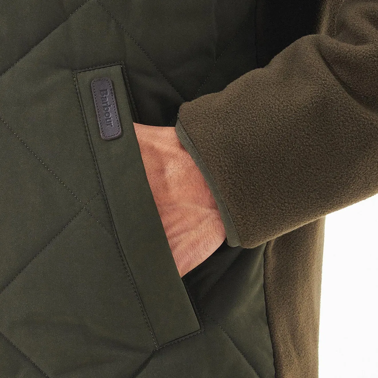Barbour Hybrid Fleece Jacket Olive