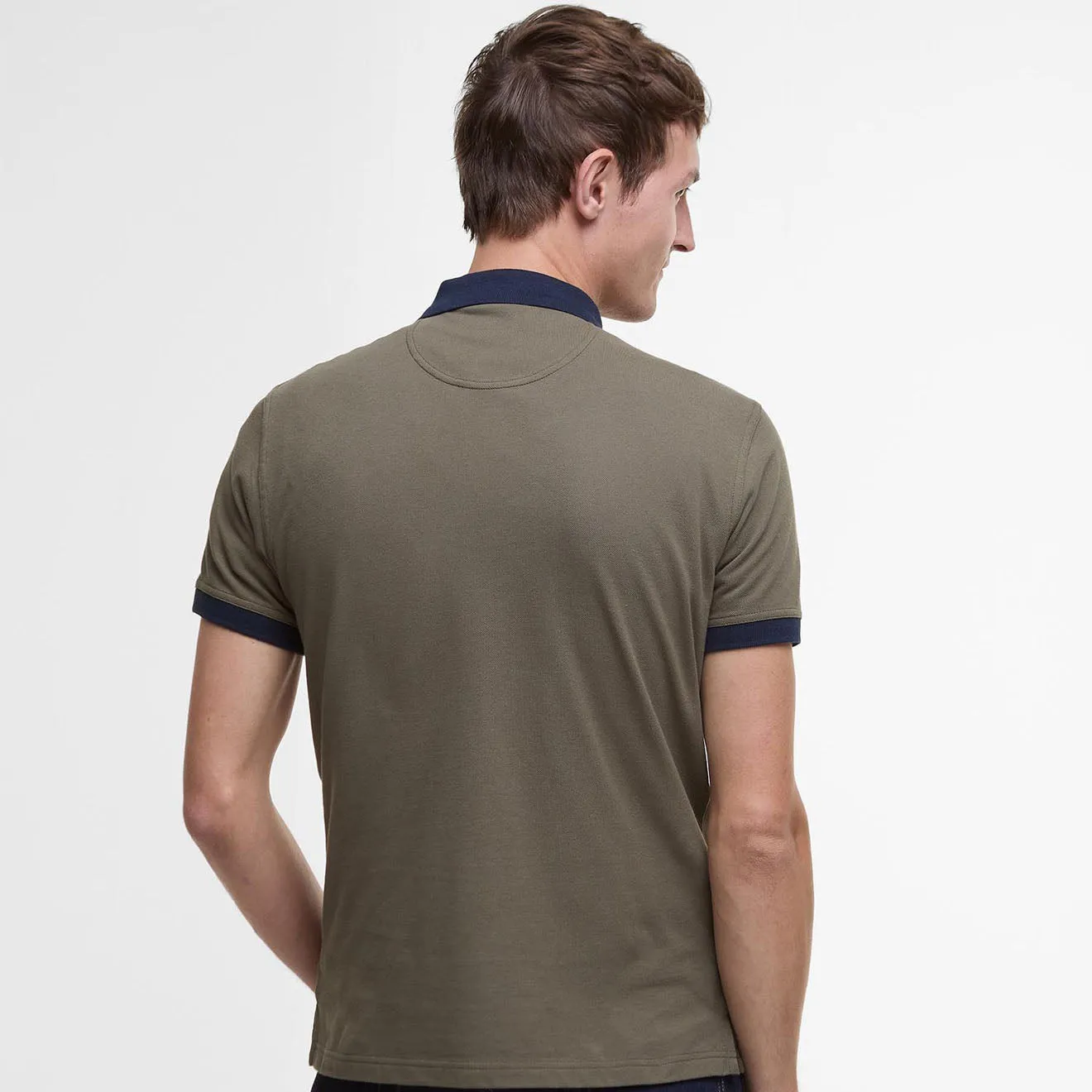 Barbour Lynmouth Tipped Tailored Fit Polo Shirt Uniform Green