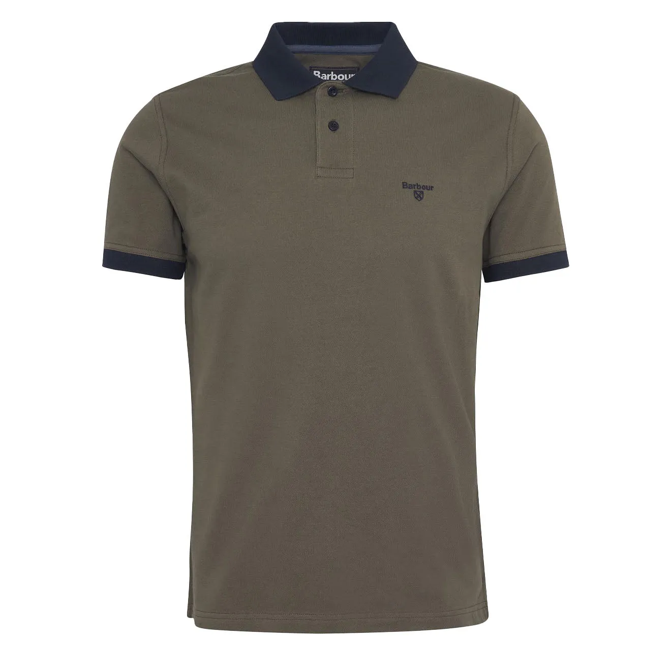 Barbour Lynmouth Tipped Tailored Fit Polo Shirt Uniform Green