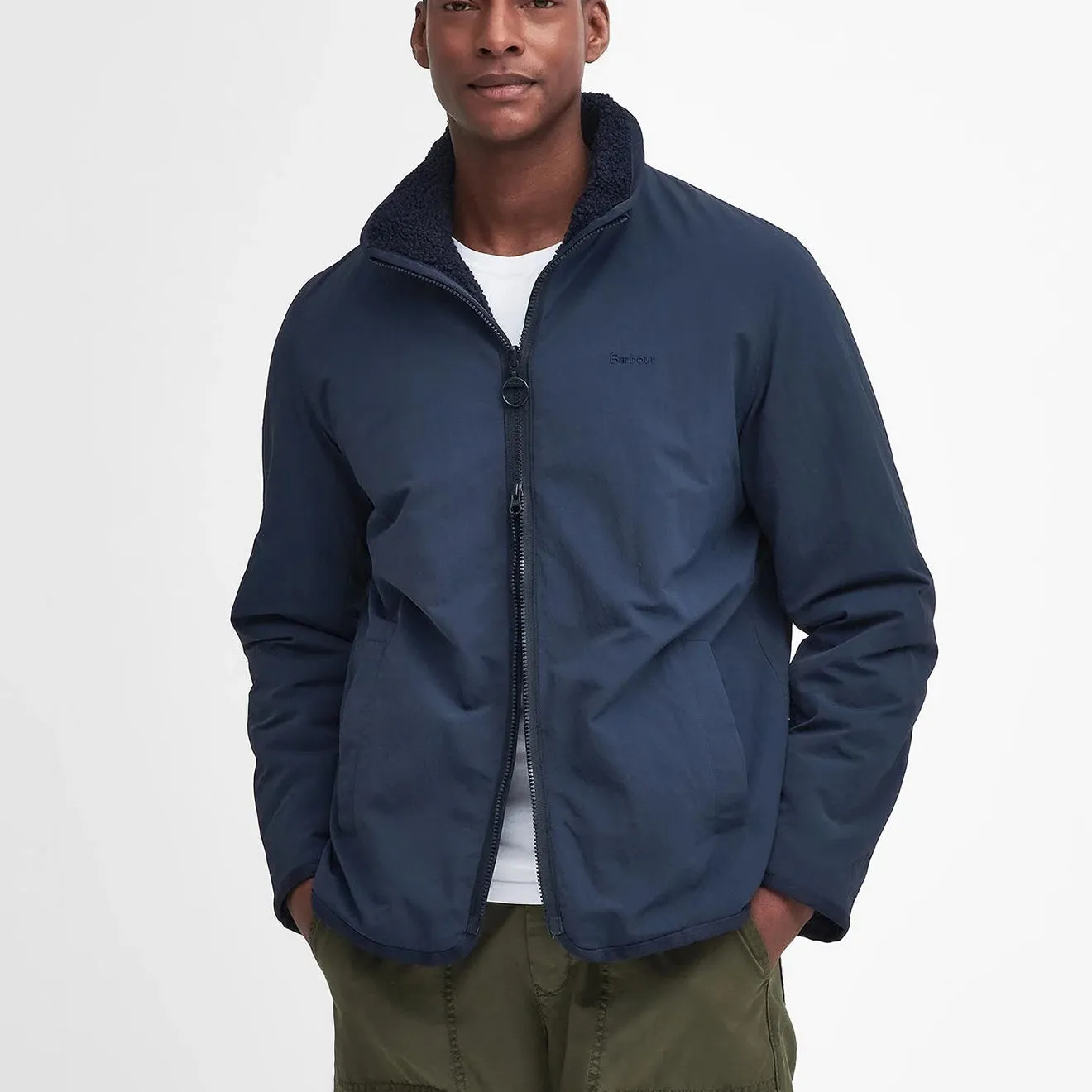 Barbour Reversible Fleece Jacket Navy