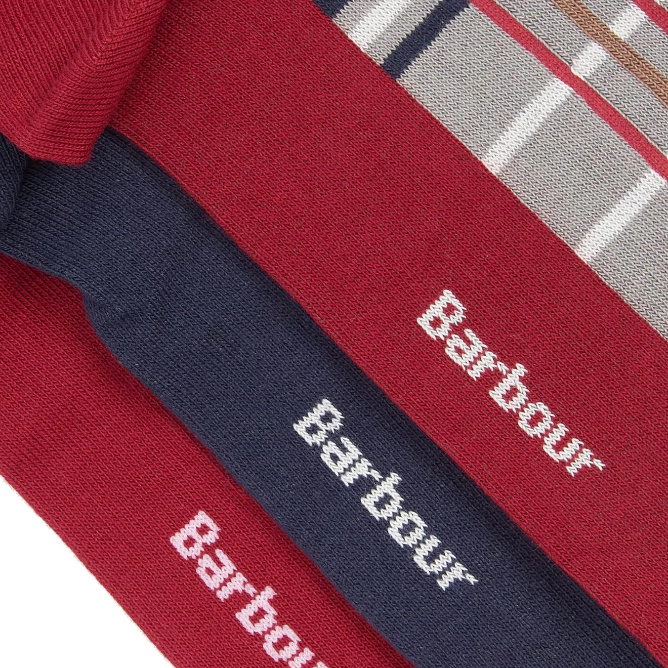 Barbour Tartan Socks Gift Box Blue Granite