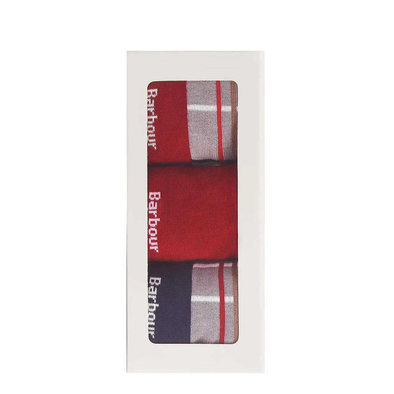 Barbour Tartan Socks Gift Box Blue Granite