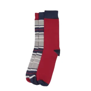 Barbour Tartan Socks Gift Box Blue Granite
