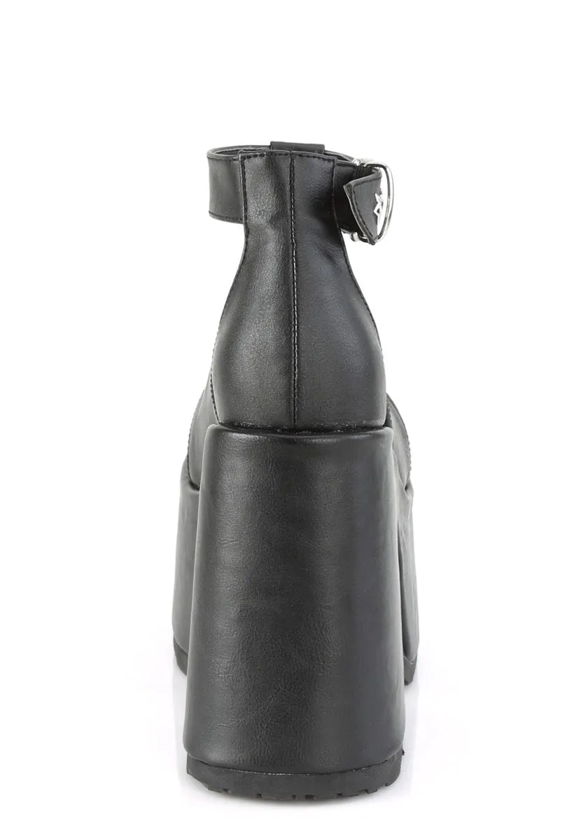 DemoniaCult - Camel 103 Black Vegan Leather - Heels