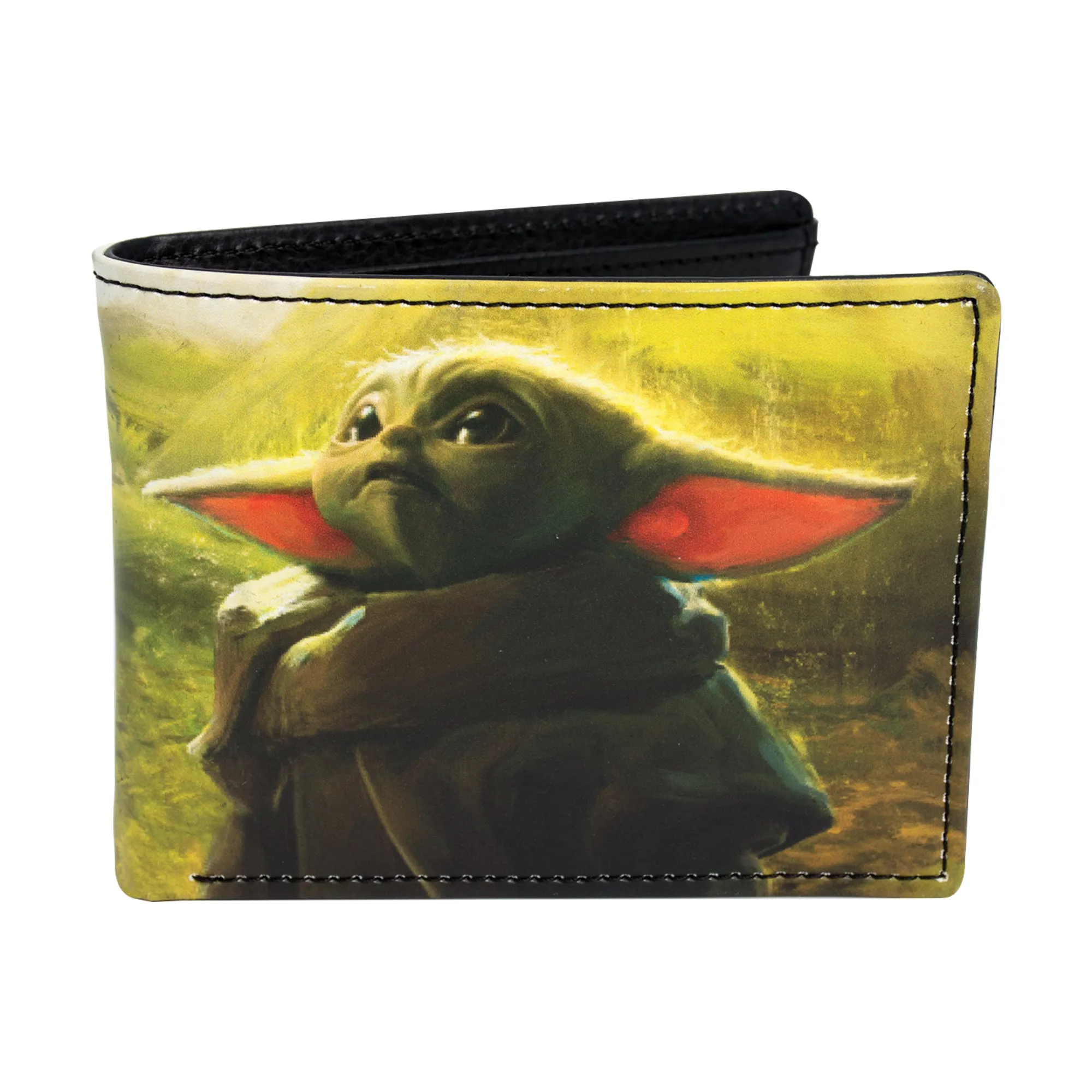 Disney Star Wars Grogu Wallet, The Mandalorian Slim Bifold Wallet with Decorative Tin Case