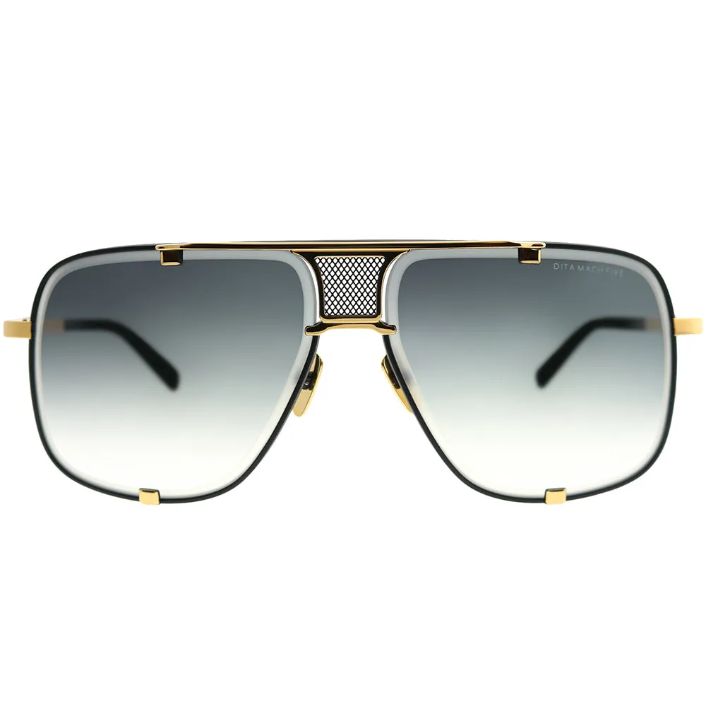 Dita Mach-Five DRX-2087-A-BLK-GLD-64 Unisex Aviator Sunglasses