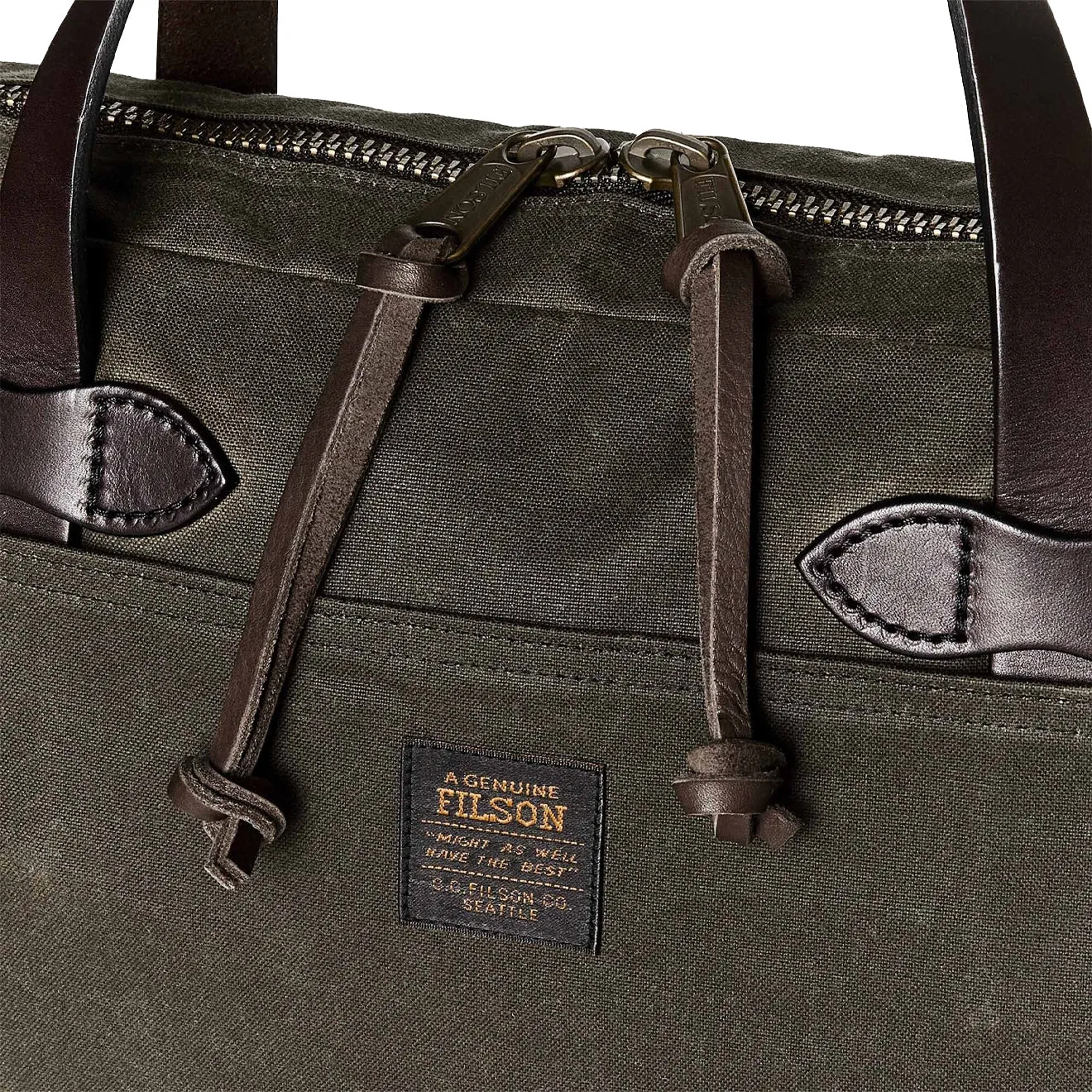 Filson Tin Cloth Compact Briefcase Otter Green