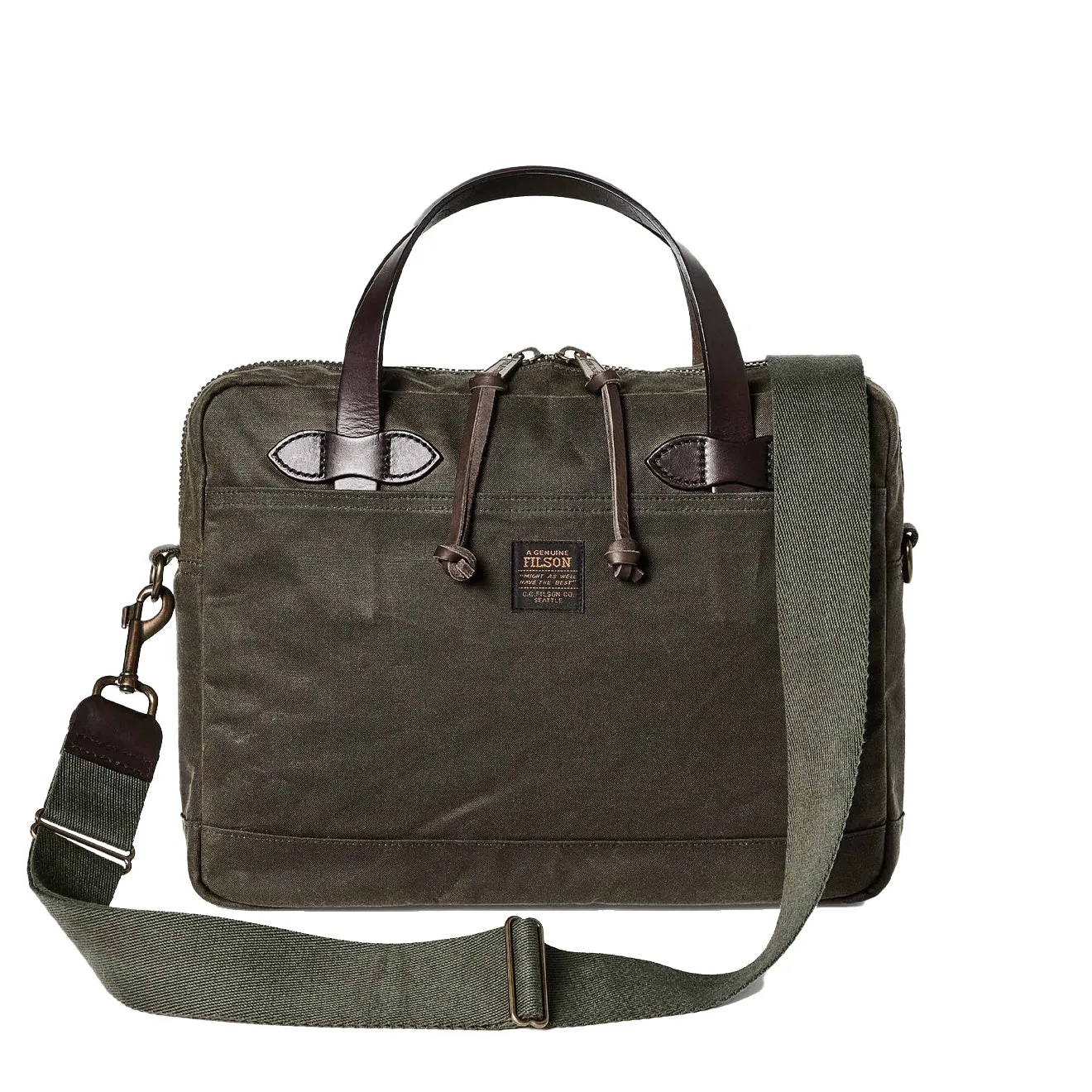 Filson Tin Cloth Compact Briefcase Otter Green