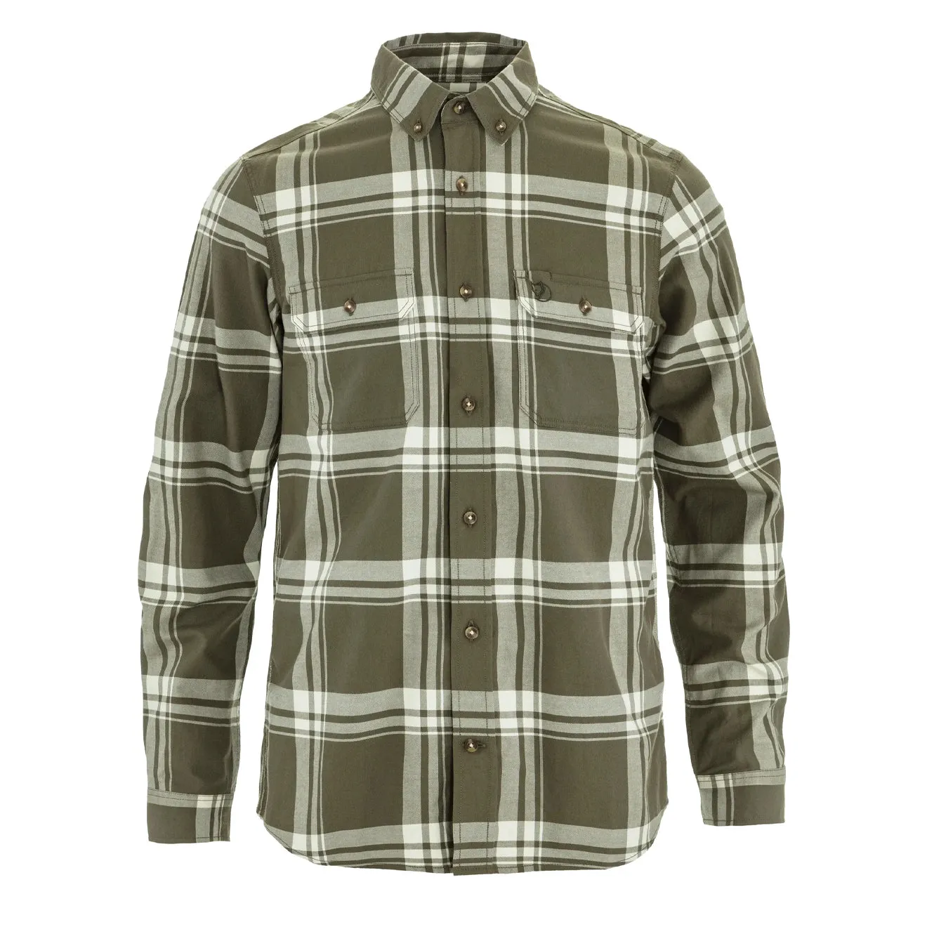 Fjallraven Ovik Lite Flannel Shirt Laurel Green / Chalk White