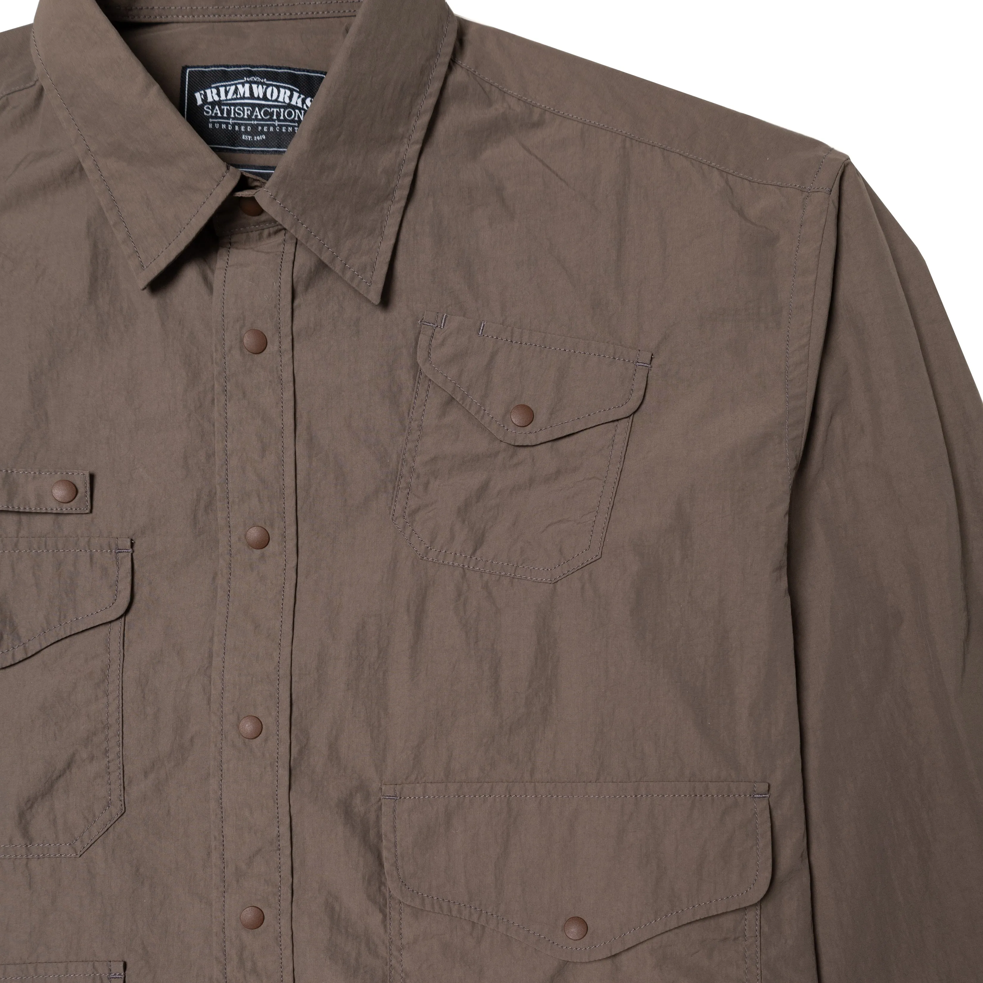 Frizmworks Nylon Utility Pocket Shirt Jacket Brown