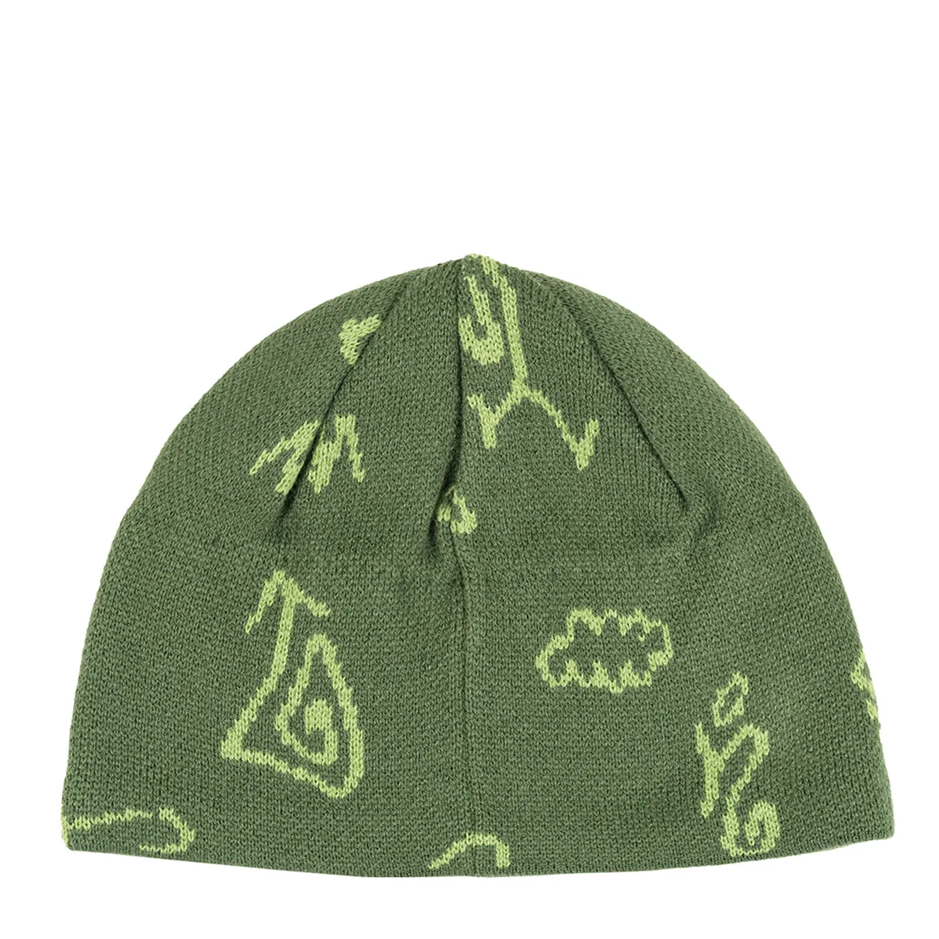 Hikerdelic Petroglyph Skull Beanie Forest Green