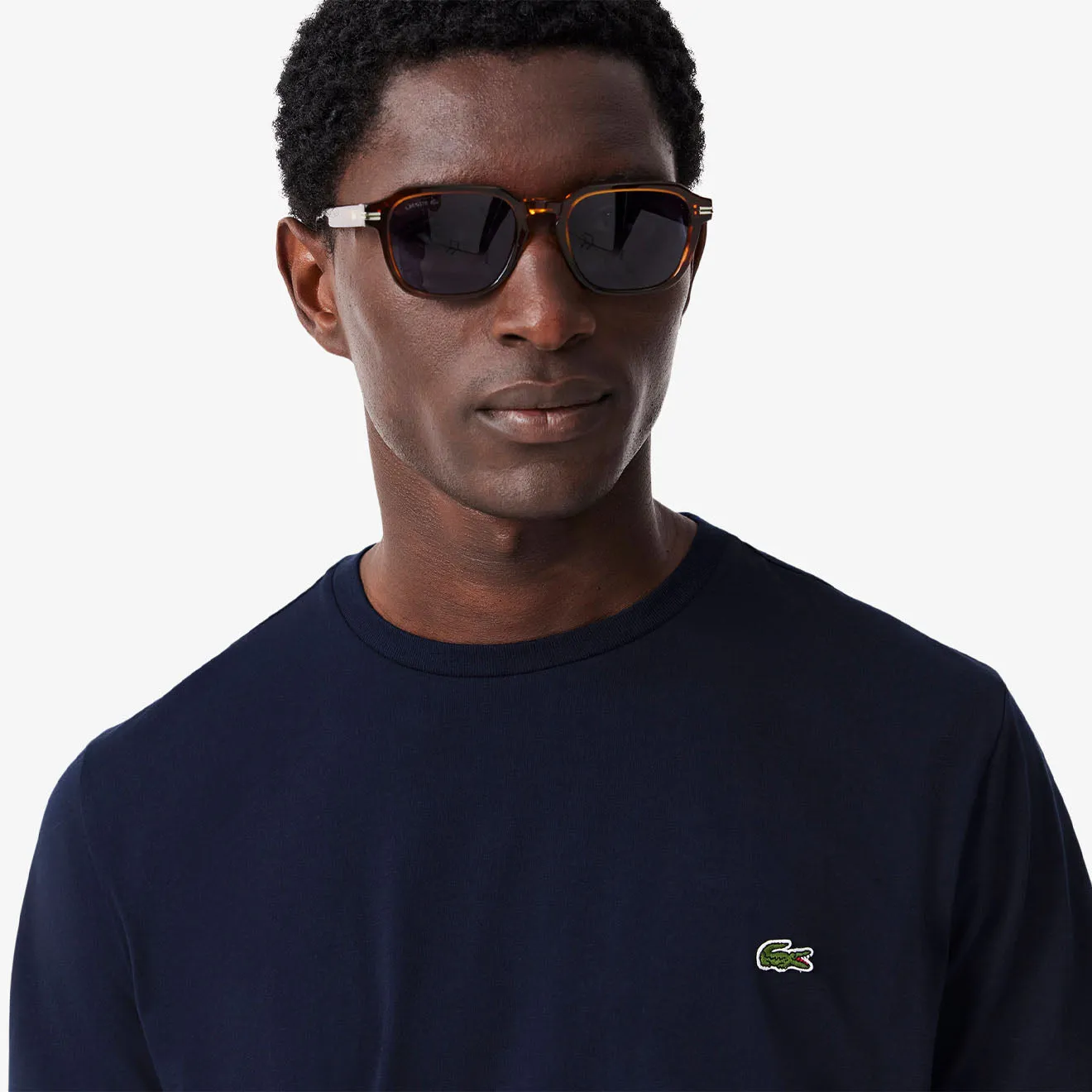 Lacoste Crew Neck Pima Cotton T-Shirt Navy Blue