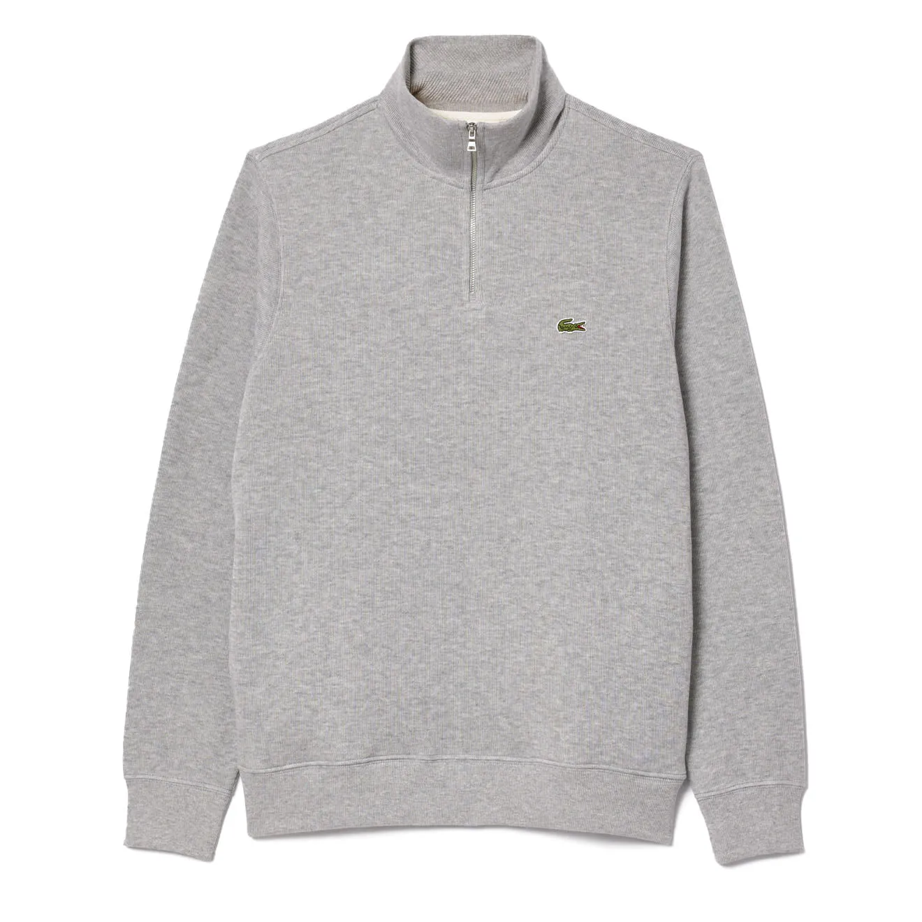 Lacoste Zip-Up High Neck Interlock Sweatshirt Light Heathered Grey