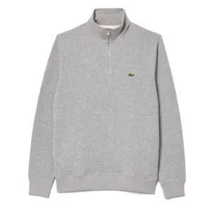 Lacoste Zip-Up High Neck Interlock Sweatshirt Light Heathered Grey