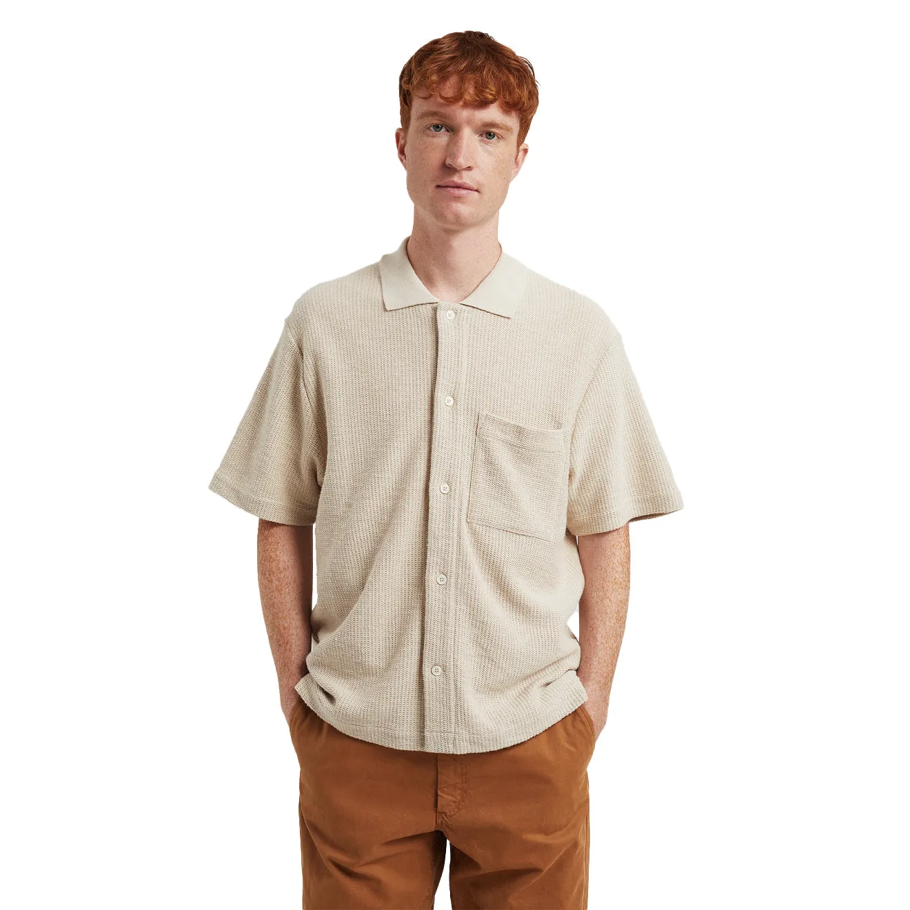 Norse Projects Gustav Crochet Jersey Shirt Oatmeal