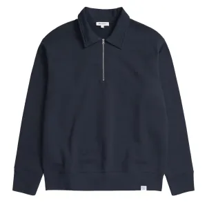 Norse Projects Ketel Relaxed Organic Half Zip Dark Navy