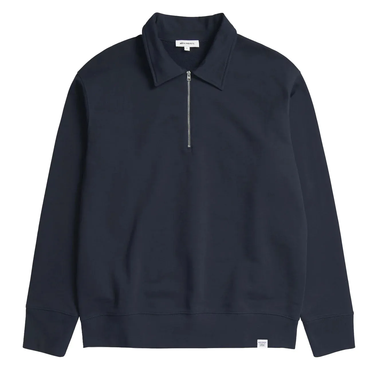 Norse Projects Ketel Relaxed Organic Half Zip Dark Navy