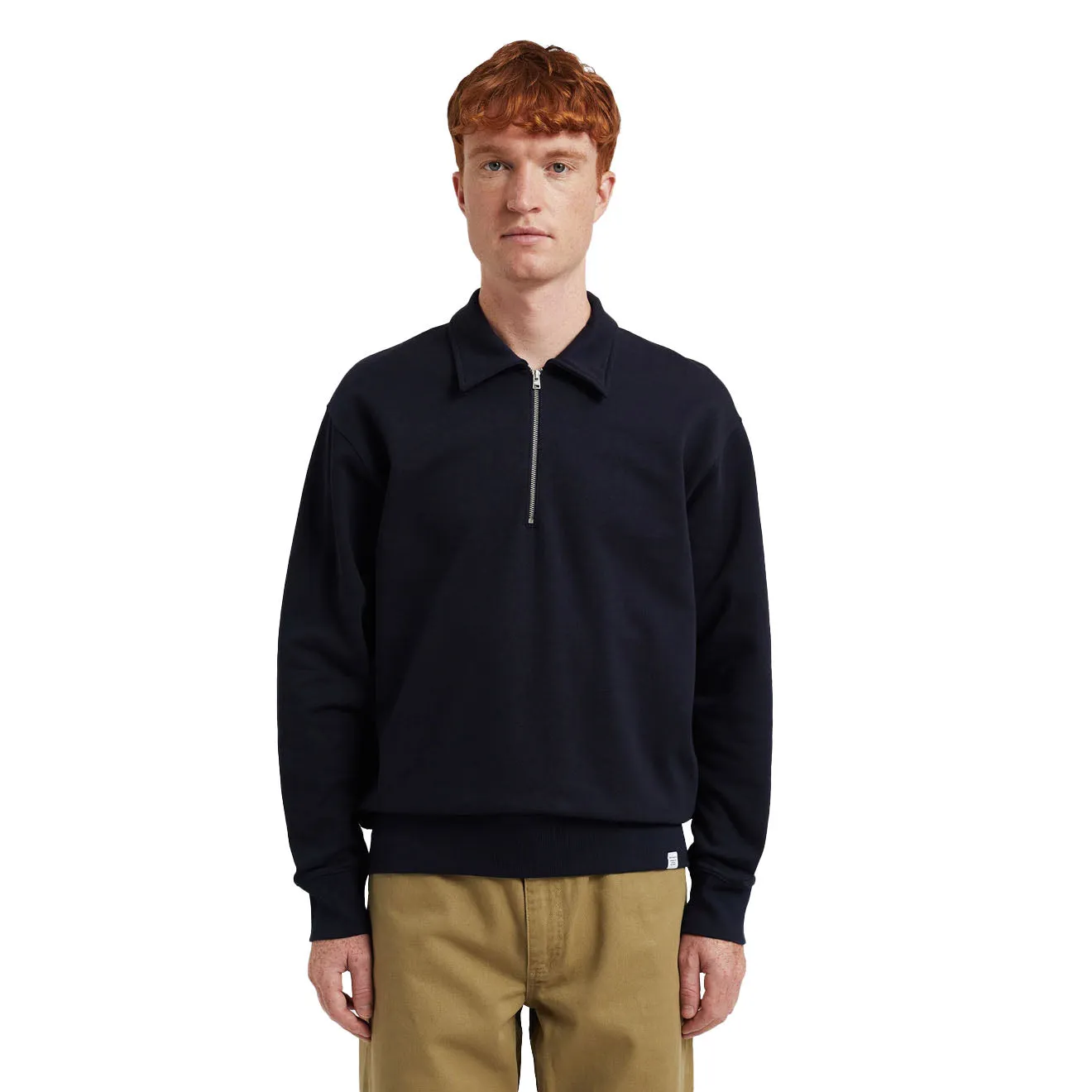 Norse Projects Ketel Relaxed Organic Half Zip Dark Navy