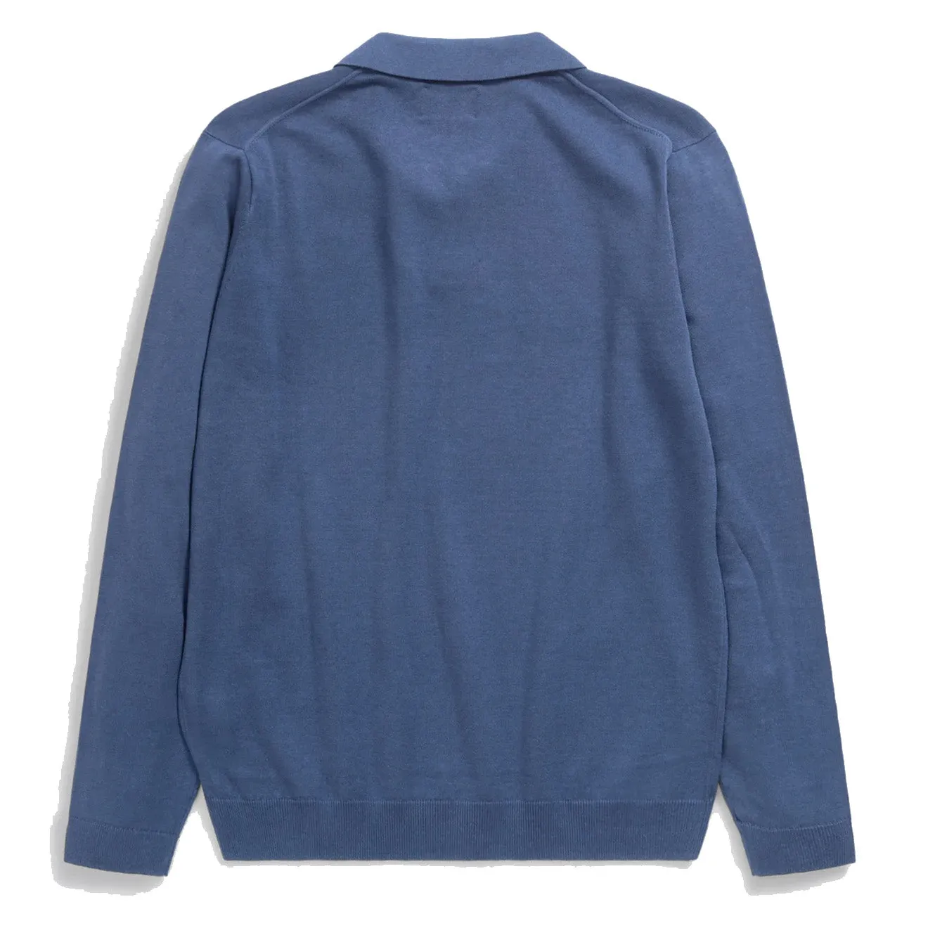Norse Projects Leif Cotton Linen LS Polo Shirt Calcite Blue