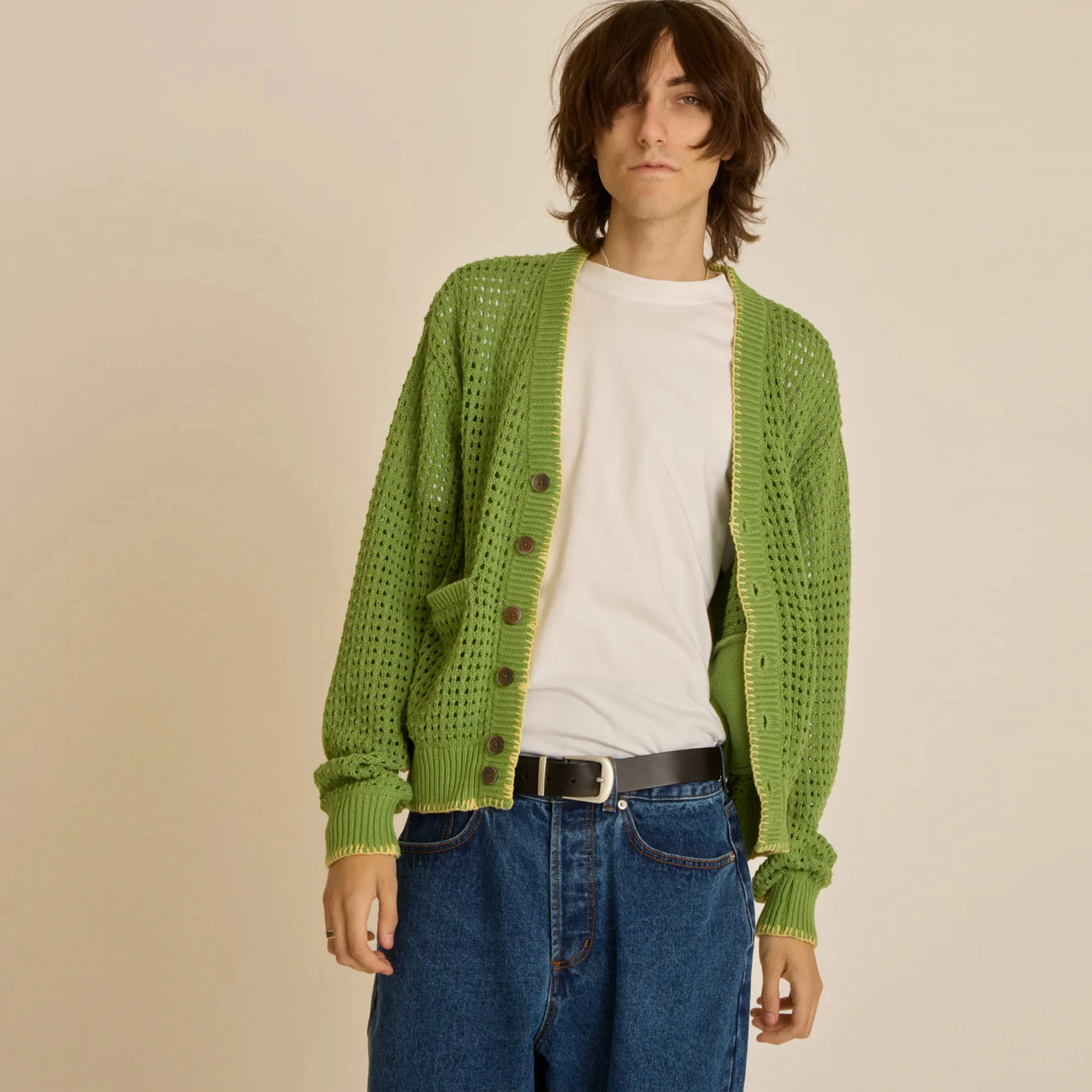 Obey Ethan Cardigan Matcha Multi