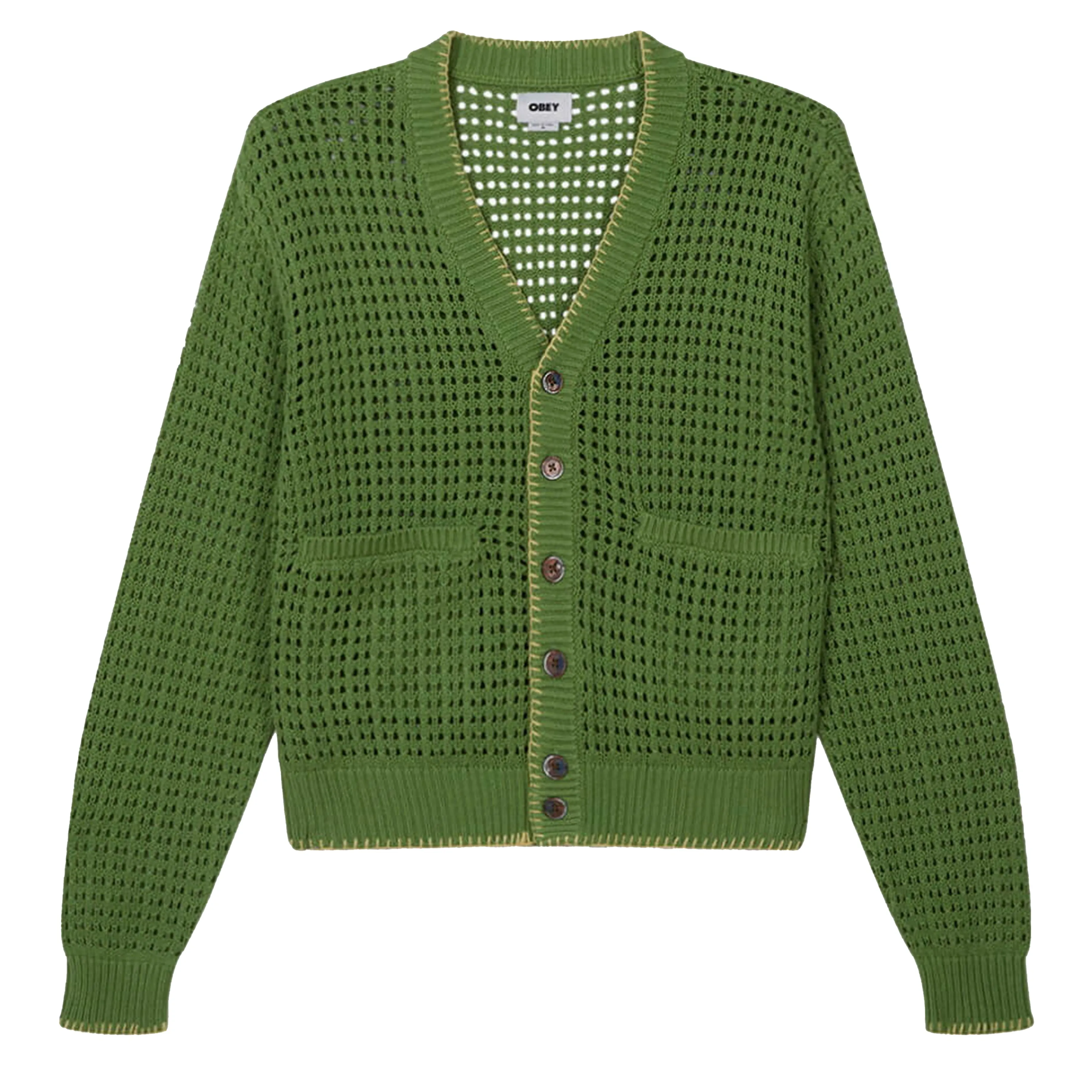 Obey Ethan Cardigan Matcha Multi