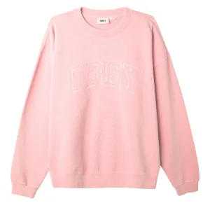 Obey Pigment Collegiate Extra Heavy Crew Pigment Pink Shell
