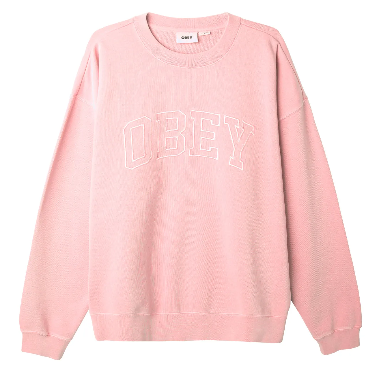 Obey Pigment Collegiate Extra Heavy Crew Pigment Pink Shell