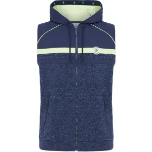 Original Penguin Full Zip Heritage Mixed Media Hoodie Gilet - Black Iris Bijou Heather