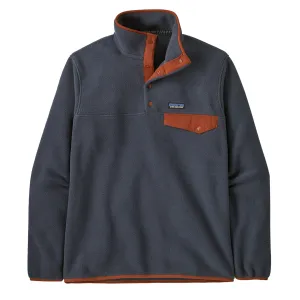 Patagonia Lightweight Synch Snap-T Pullover Smolder Blue / Burnished Red