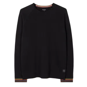 Paul Smith Artist Stripe Cuff Long-Sleeve Lounge Top Black
