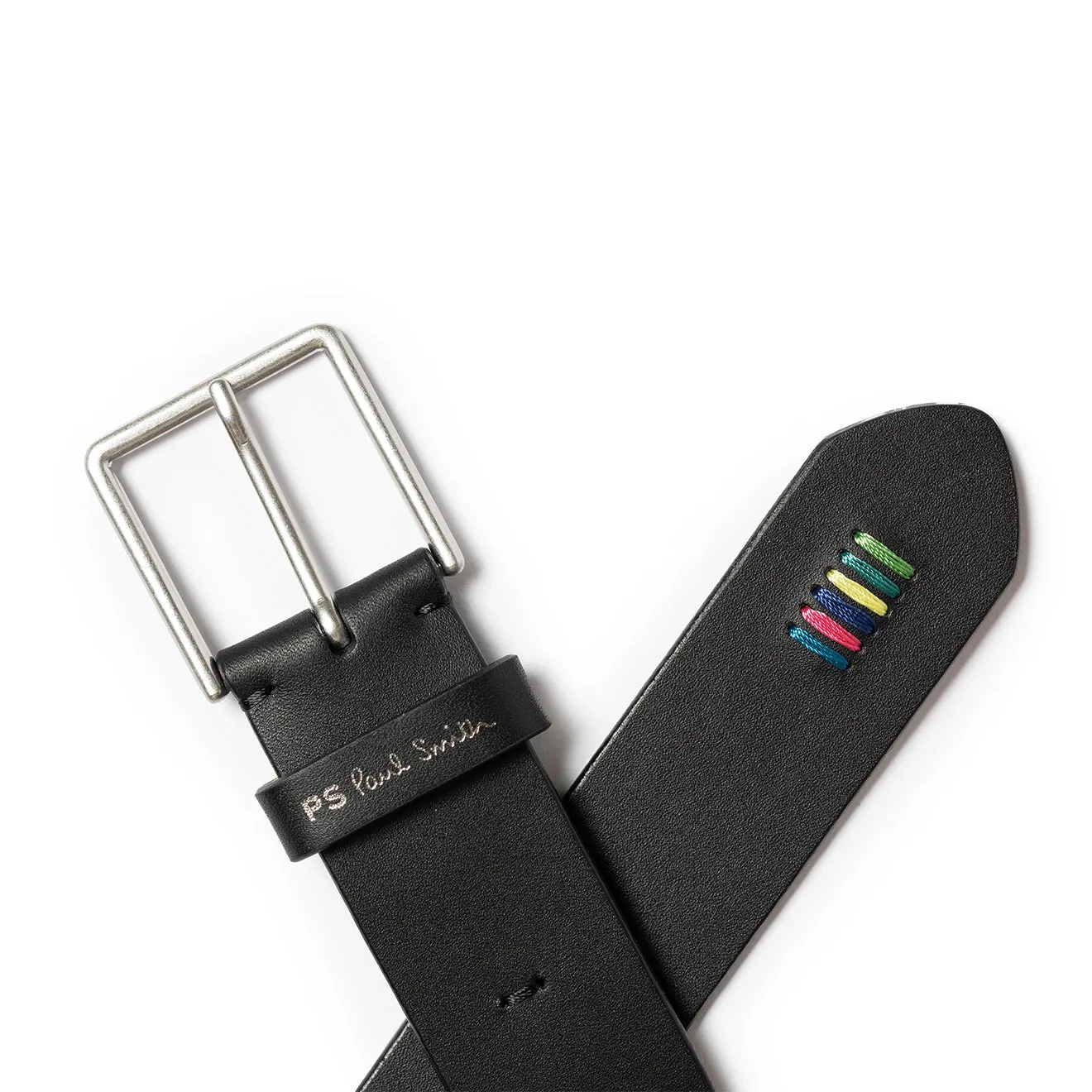 Paul Smith Belt PS Stitch Black