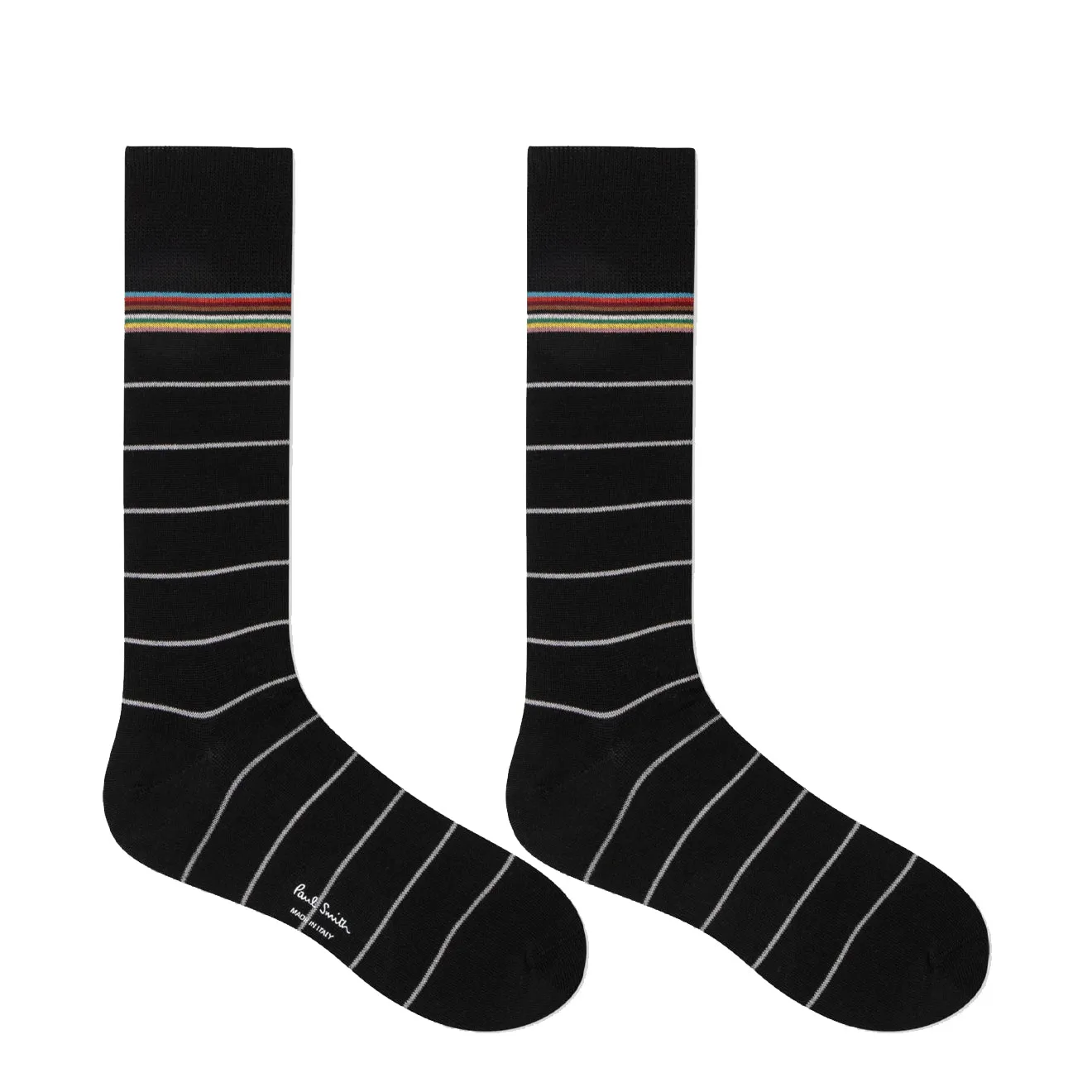 Paul Smith Cotton-Blend Pinstripe Socks Black