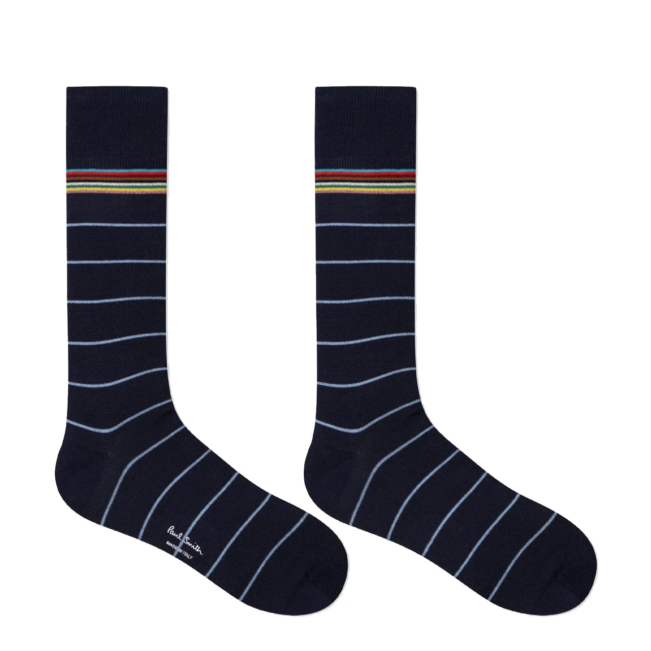 Paul Smith Cotton-Blend Pinstripe Socks Navy
