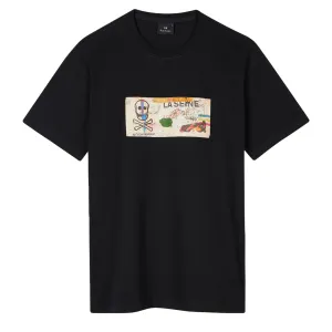 Paul Smith La Seine Card Organic-Cotton T-Shirt Black
