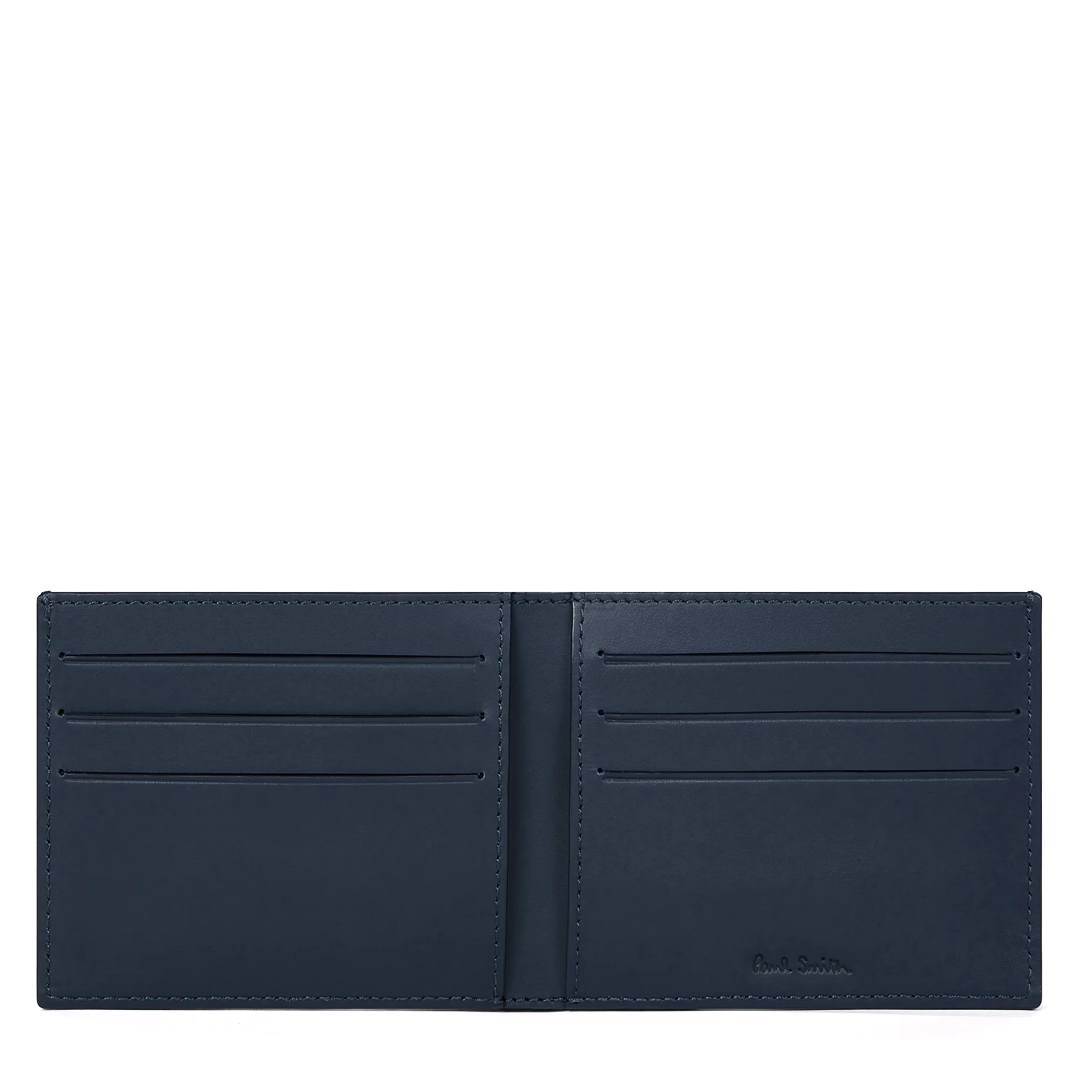 Paul Smith Leather Compact Billfold Wallet Navy