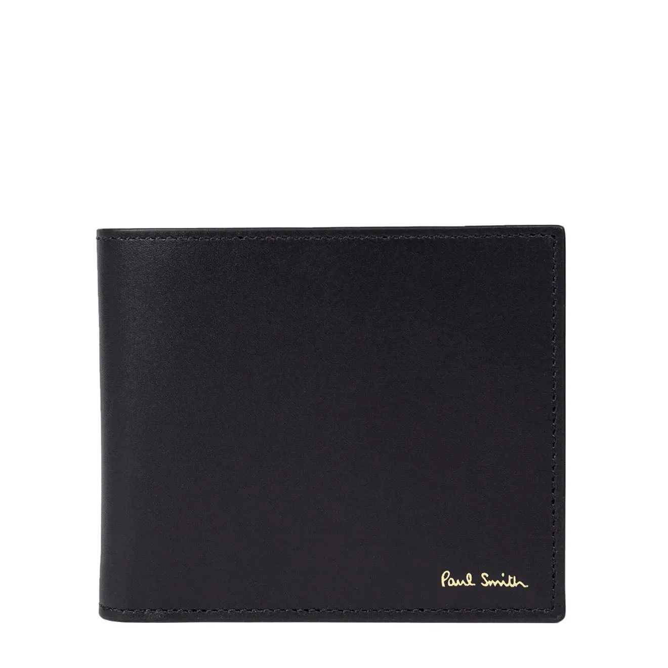 Paul Smith Leather Signature Stripe Interior Billfold Wallet Black