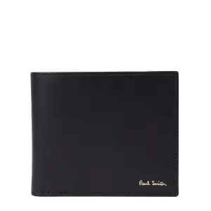 Paul Smith Leather Signature Stripe Interior Billfold Wallet Black