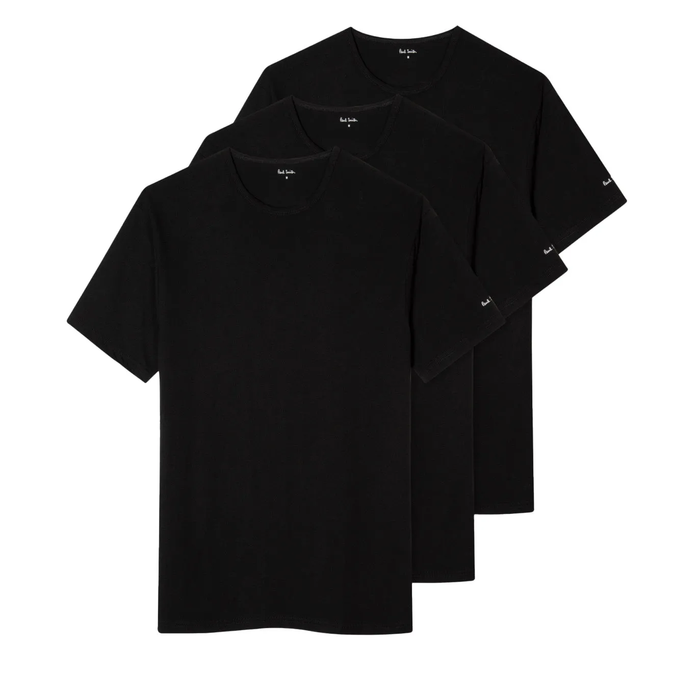 Paul Smith Logo Organic Cotton Lounge T-Shirts Three Pack Black