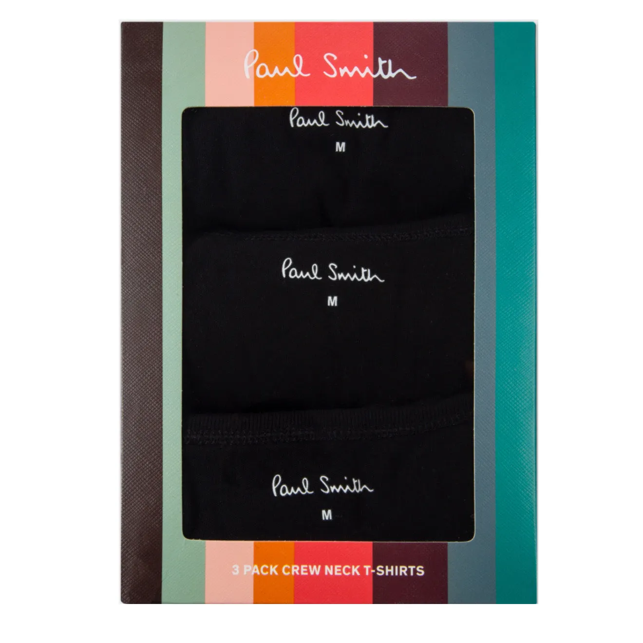 Paul Smith Logo Organic Cotton Lounge T-Shirts Three Pack Black