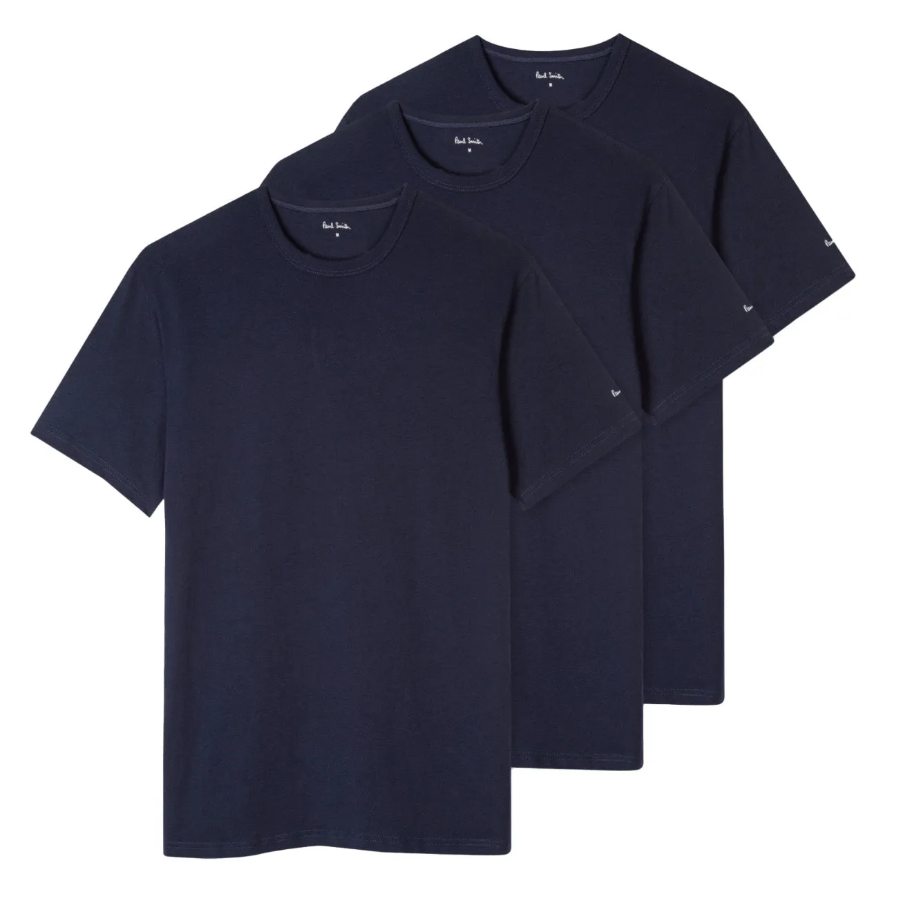 Paul Smith Logo Organic Cotton Lounge T-Shirts Three Pack Navy