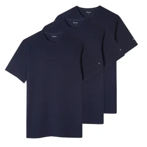 Paul Smith Logo Organic Cotton Lounge T-Shirts Three Pack Navy