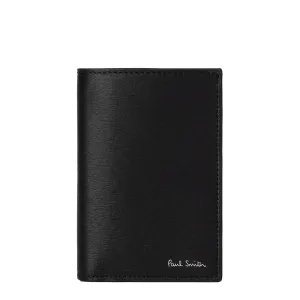 Paul Smith Mini Stripe Leather Bi-Fold Wallet Black