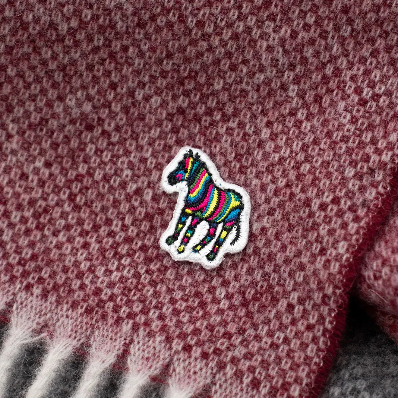 Paul Smith Scarf PS Zebra Black Red / Grey / Orange