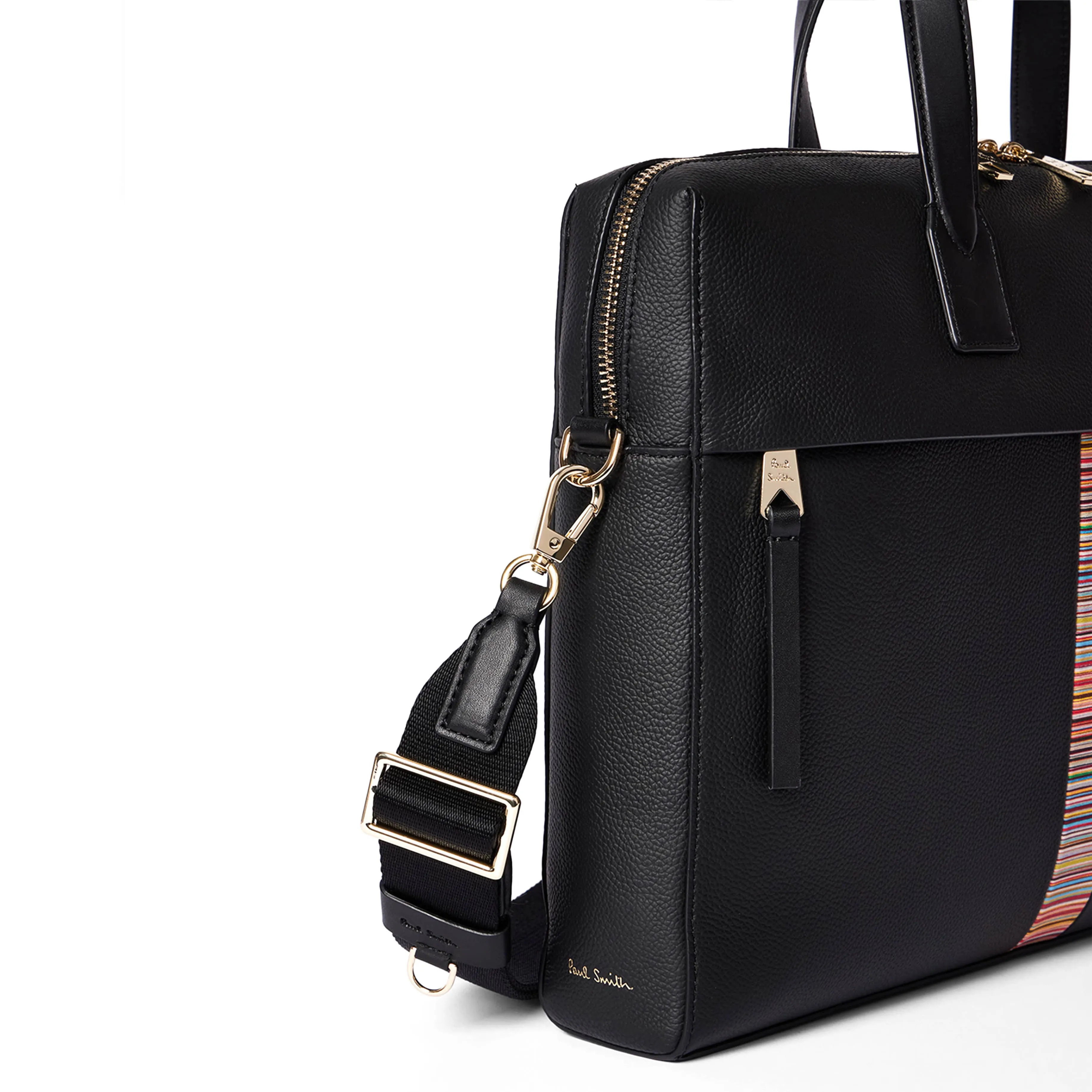 Paul Smith Signature Stripe Folio Bag Black