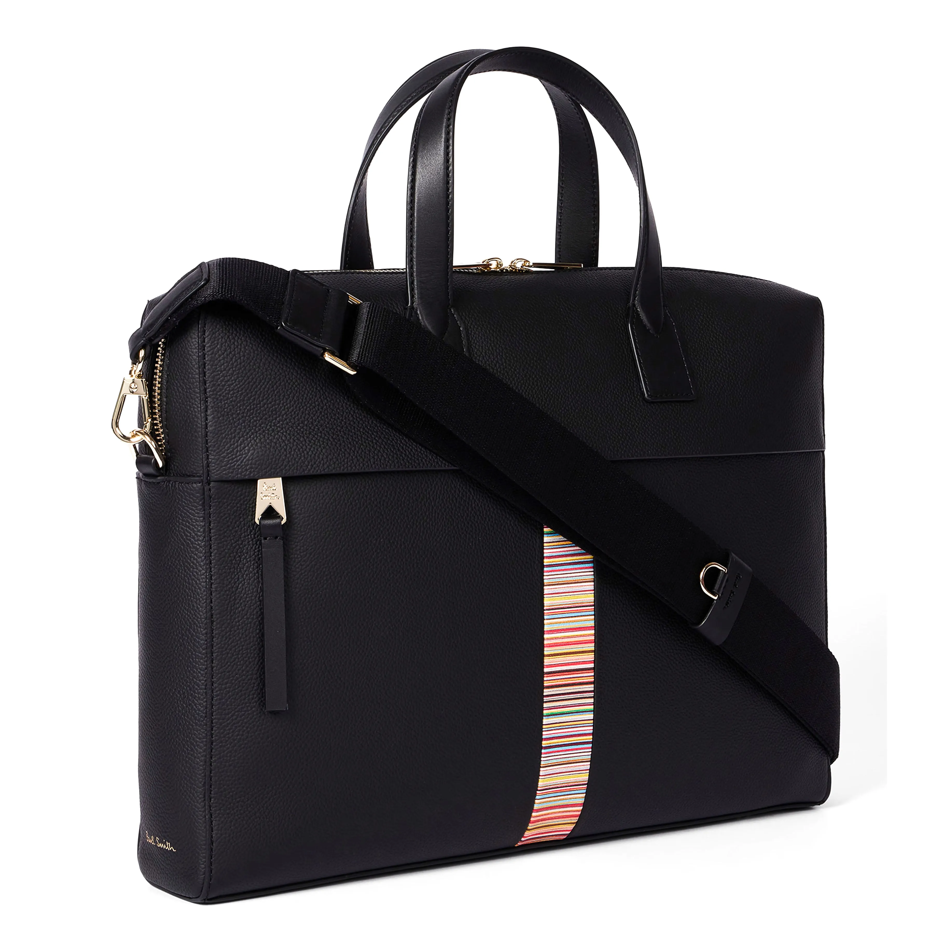 Paul Smith Signature Stripe Folio Bag Black