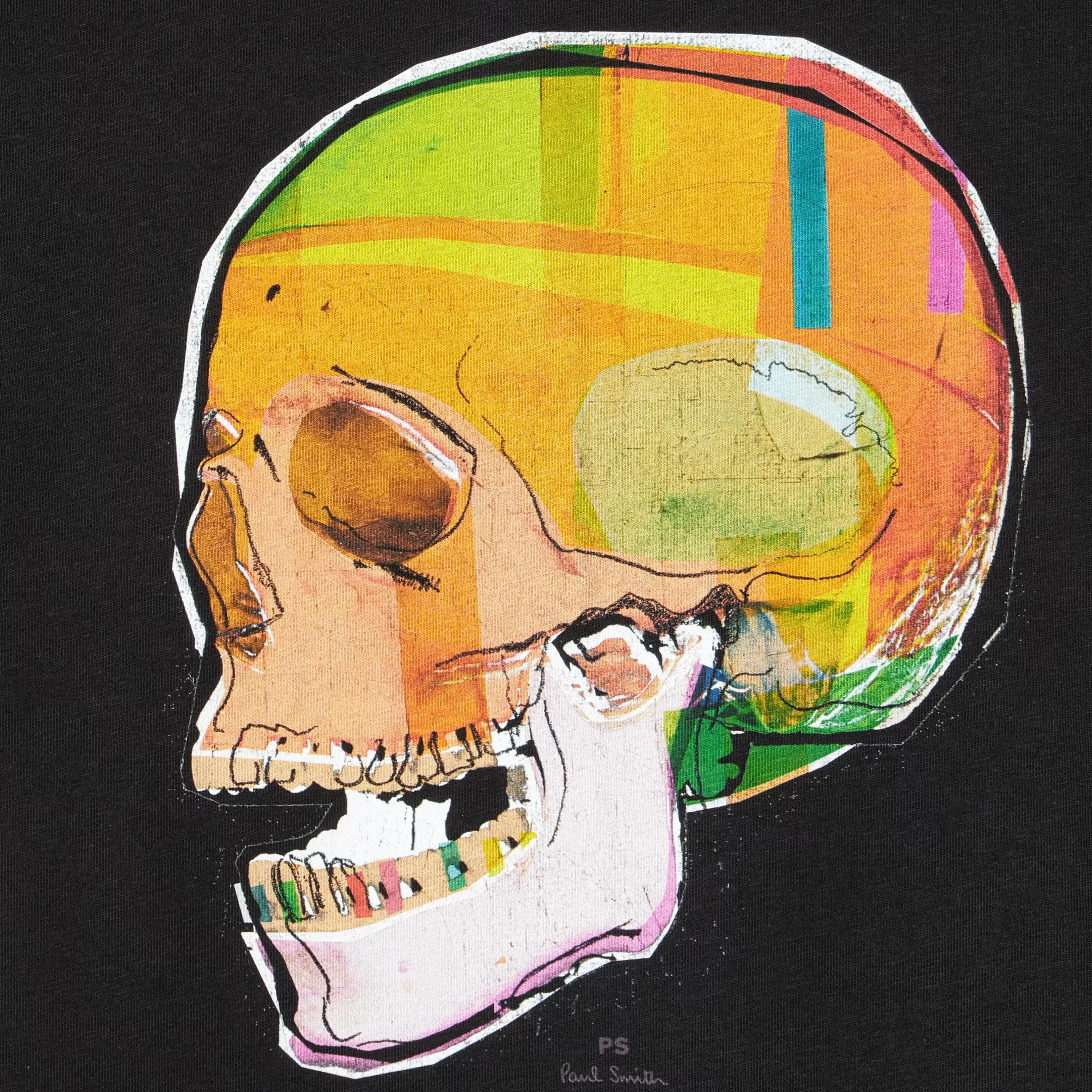 Paul Smith Skull Sketch Print T-Shirt Black