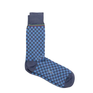 Paul Smith Sock Hudson Check Cobalt Blue