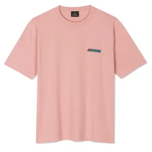 Paul Smith S/S PS Slant Logo Cotton-Blend T-Shirt Pink